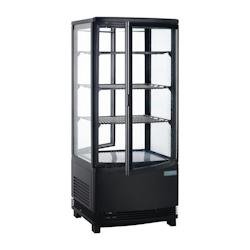Vitrine Réfrigérée 86 Litres - Noire - Dégivrage automatique - Polar - inox CX574