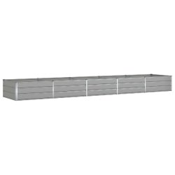 Helloshop26 - Jardinière moderne industrielle pour extérieur 195 x 100 x 45 cm en acier galvanisé gris clair 02_0059213 - gris acier 3000241005564