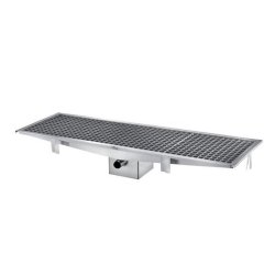 L2G Caniveau Inox Grille A Dechets Amovible, Siphon, 20 x 1000 x 300mm - 3616350025142