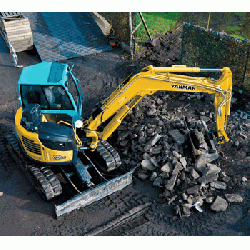 Vio80 CR - Mini-pelle 8T sur chenilles Yanmar - L6,45 m x l2,27 m x h2,71 m - Compacité et performance