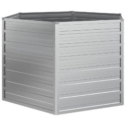 Helloshop26 - Jardinière bac lit surélevé plantes fleurs terrasse jardin de jardin 129 x 77 cm acier galvanisé argenté Argent 02_0039363 02_00393