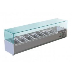 Vitrine réfrigérée positive +2/+8°C pour table à pizza - 5 bacs GN 1/4 - VRX120 - Nosem - Construction inox AISI 304