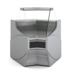 Vitrine d'angle négatif L.1105mm P.1030mm Vitre bombée Docriluc