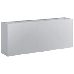 Helloshop26 - Jardinière rectangulaire en acier galvanisé pour espaces extérieurs 200 x 40 x 80 cm robuste moderne 02_0051516 02_0051516 - acier 30