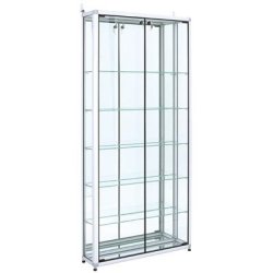 L 80 x P 20 x H 180 cm Vitrine d'exposition alu fond miroir, verre sécurisé
