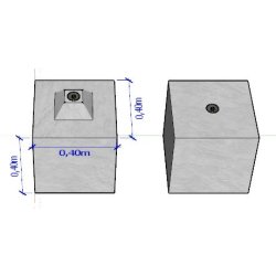 BB400x400x400 - Bloc béton empilable type Lego - Stock Bloc - Poids 0,140 t