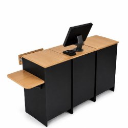 Comptoir d’Encaissement et d’Accueil 1 Poste en Ligne Bois 2 Tons - noir Bois manufacturé 0423