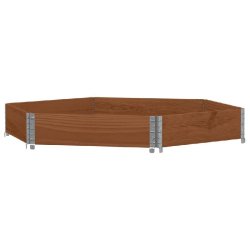 Helloshop26 - Jardinière bac lit surélevé plantes fleurs terrasse jardin hexagonale 160 x 160 cm bois pin massif marron 02_0039882 - marron métal