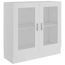 Helloshop26 - Armoire à vitrine classique épurée 82,5 x 30,5 x 80 cm 2 compartiments décorative en bois d'ingénierie blanc 02_0047747 - blanc ver