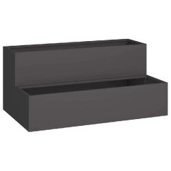 Helloshop26 - Cache-pot de jardin durable 100 x 60 x 45 cm en acier noir 02_0052081 - noir métal 3000237235685