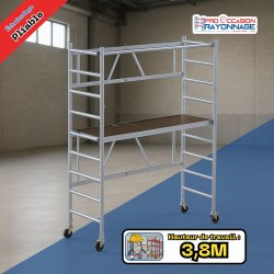Kit échafaudage pliable - Neuf - Hauteur de travail : 3,80 mètres