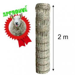 017-0370 - Grillage à mouton 2 m - Rouleau 50 m - Fil galvanisé riche norme UNE-EN 10244-2