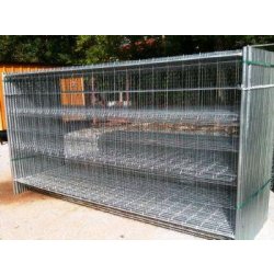 Barrières de chantier mobile 3,50m x 1,90m , 2 poteaux, 2 tubes hortizontaux galvanisées