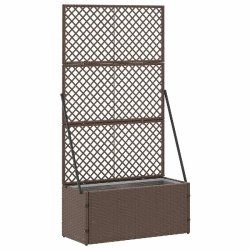 Helloshop26 - Cache-pot de jardin rectangulaire moderne pour terrasse 70 x 30 x 135 cm en métal marron - marron métal 3000234787361