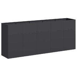 Helloshop26 - Jardinière rectangulaire moderne pour extérieur 200 x 40 x 80 cm esthétique élégante en acier laminé à froid noir - noir acier 30