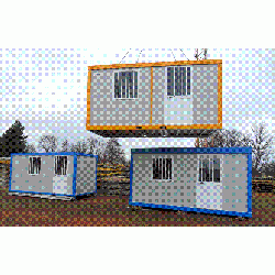 Bungalow de chantier - vestiaire avec cases, bancs et patères