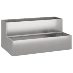 Helloshop26 - Cache-pot de jardin extérieur 100 x 60 x 45 cm durable style moderne en acier inoxydable argent 02_0052085 - inox 3000237240740