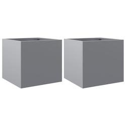 Helloshop26 - Jardinière bac lit surélevé plantes fleurs jardin terrasses lot de 2 argenté 32 x 30 x 29 cm acier galvanisé Argent 02_0039009 02_0