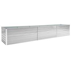 Helloshop26 - Jardinière lit surélevé plantes fleurs jardin 480 x 80 x 45 cm acier galvanisé gris 02_0001123 - gris acier 3000074821539