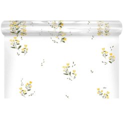 Film polypro transparent motif Léandre jaune 0,80x120 m