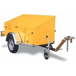 Remorque coffre à outils - Tôle 15/10ème, étagère interne, anneaux de levage et roues indépendantes