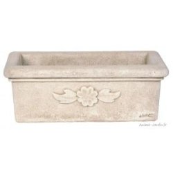 Balconnière marguerite 53 cm - aspect vieilli en béton patiné, résistante au gel