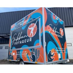 Remorque pour restaurant mobile - Tacos Mexicains personnalisable - Compacte et équipée pour tacos traditionnels