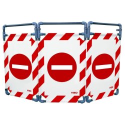 Barrière d'intervention 3 panneaux PVC ou Inox 304 - 1000 / PVC / Interdiction