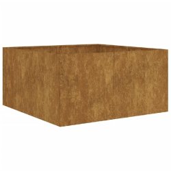 Helloshop26 - Jardinière bac lit surélevé plantes fleurs terrasse jardin 80 x 80 x 40 cm acier corten marron 02_0037907 - marron métal 3000213992441
