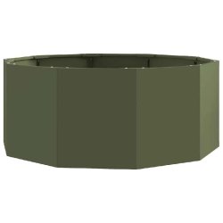 Helloshop26 - Jardinière ronde extérieure moderne 90 x 90 x 35 cm pratique durable finition chic en acier vert olive - vert acier 3000237683875