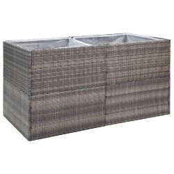Helloshop26 - Jardinière bac lit surélevé plantes fleurs terrasse jardin 157 x 80 x 80 cm Résine tressée gris 02_0037452 02_0037452 - gris acier