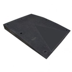 Rampe d'accès en caoutchouc noir - adaptée PMR - sans flèche blanche - largeur fauteuil 750 mm - Rolléco