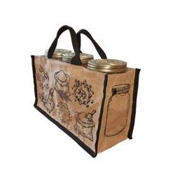 Sac réutilisable en fibre écologique de jute naturel et durable - Réf FRACMAD8P - 30x12x20cm - 260 g/m²