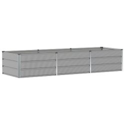 Helloshop26 - Jardinière moderne pour jardin terrasse 240 x 80 x 45 cm style industriel chic en acier gris clair 02_0059189 - gris acier 3000240995316