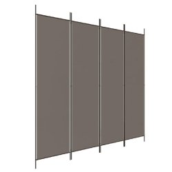 Décoshop26 - Paravent séparateur de pièce cloison 4 panneaux 200 x 220 cm tissu anthracite et fer DEC030826 - 3000258142047