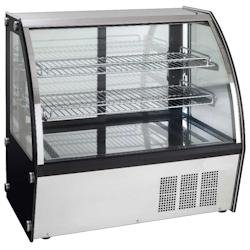 Vitrine horizontale réfrigérée sur comptoir verre courbe - 700x465x670 mm - 150 W 230/1V - 13787270 Eurast - multicolore inox 13787270