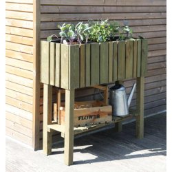 Carré potager surélevé Vertikal - 79 x 29 x 79 cm - 3 bacs plastiques noirs - Design moderne et pratique
