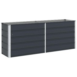 Helloshop26 - Jardinière design moderne extérieure 195 x 50 x 77 cm en acier galvanisé anthracite - acier 3000241017055