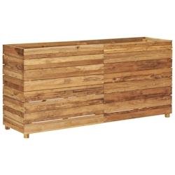 Helloshop26 - Jardinière lit surélevé plantes fleurs jardin 150 x 40 x 72 cm bois de teck recyclé et acier 02_0000914 - Bois massif 3000072491536