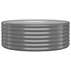 Helloshop26 - Jardinière bac lit surélevé plantes fleurs terrasse jardin de jardin acier enduit de poudre 100 x 100 x 36cm gris 02_0039568 - gris a