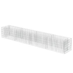 Helloshop26 - Jardinière lit surélevé plantes fleurs jardin à gabion acier galvanisé 360 x 50 x 50 cm 02_0001296 - acier 3000076661539