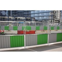 Barrière de chantier bardée mobile semi-grillagée - Hauteur 2 m - Modèle 02-CBM - Disponible en plusieurs couleurs