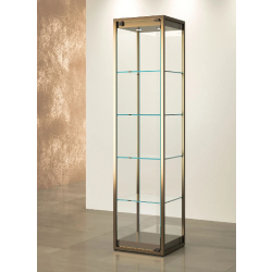 Vitrine TM/45VVA - vitrine en verre d'exposition avec serrure, étagères réglables et éclairage LED - 45x45x190 cm