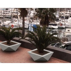 Jardinière en béton design Origami - 120 cm - 250 litres - Ciment Green Seal