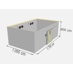 Chambre froide négative industrielle - TD FRZ-1050 - 1050 m3 - Isolation en panneaux de polyuréthane