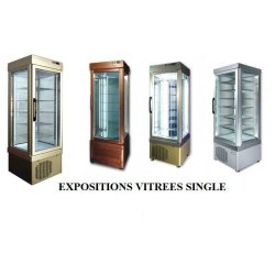 Vitres single 4 faces vitrées SEDA - magasin, froid ventilé ou statique, dimensions 670x640x1950 mm