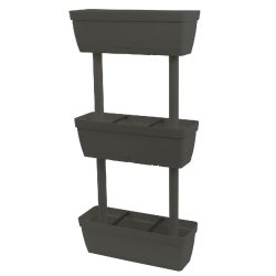 ArtPlast - Jardinière verticale à 3 niveaux 49x16,1x22 cm, anthracite - Collection LOLEGO VEG RESIN - gris plastique polypropylène ZA2182