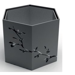 Bac de fleurissement hexagonal - Arborescence en acier avec motifs végétaux - Diamètres 600 à 1000 mm