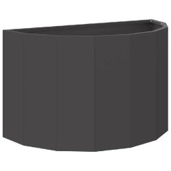 Helloshop26 - Jardinière demi-ronde moderne design extérieur 60 x 30 x 35 cm en acier noir 02_0052936 - noir métal 3000237660128