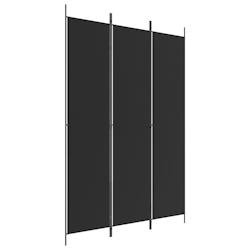 Décoshop26 - Paravent séparateur de pièce cloison 3 panneaux 150 x 220 cm tissu noir et fer DEC030800 - noir 3000258123473
